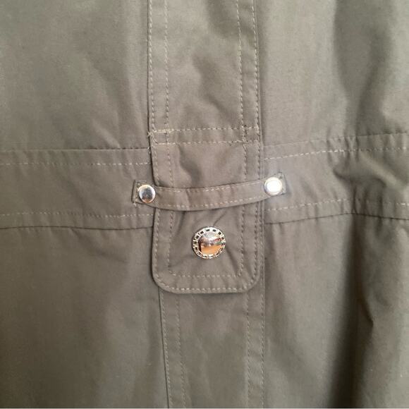 INTL details | Olive Green Utility Jacket Lightweight Lined Zip Up - 1X - Picture 12 of 13